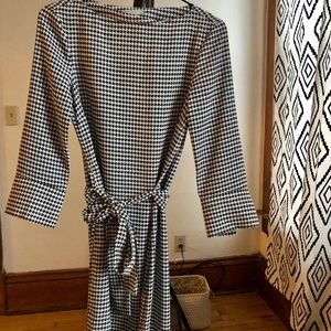 Black and white high neck dress